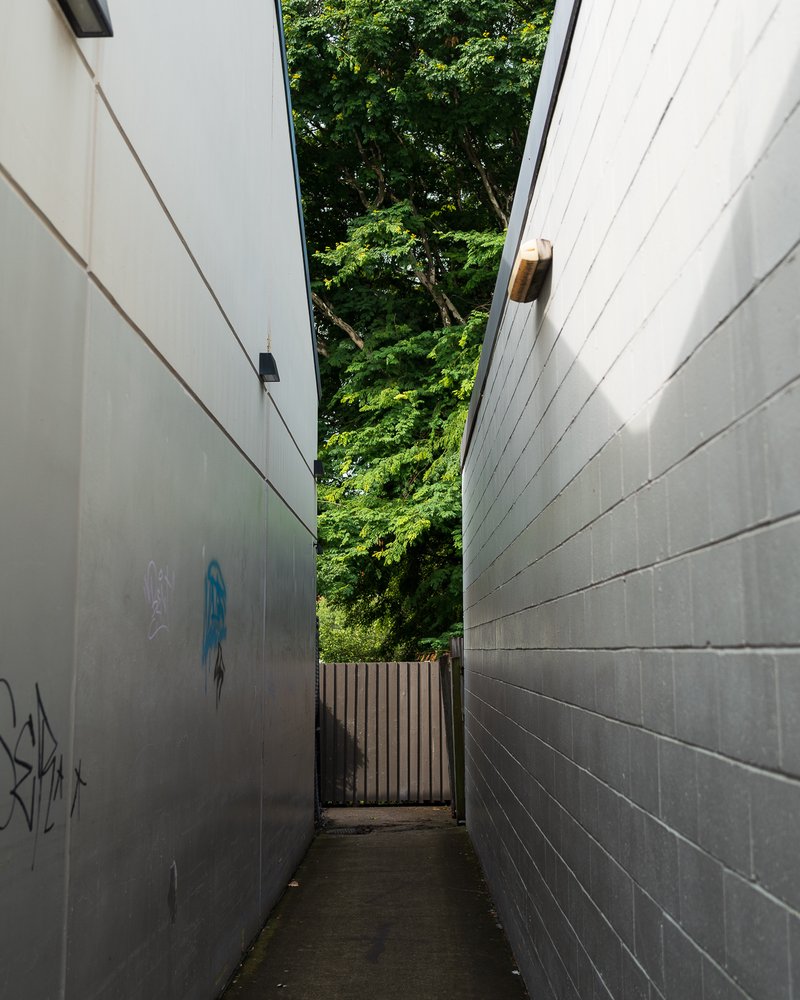 Between building